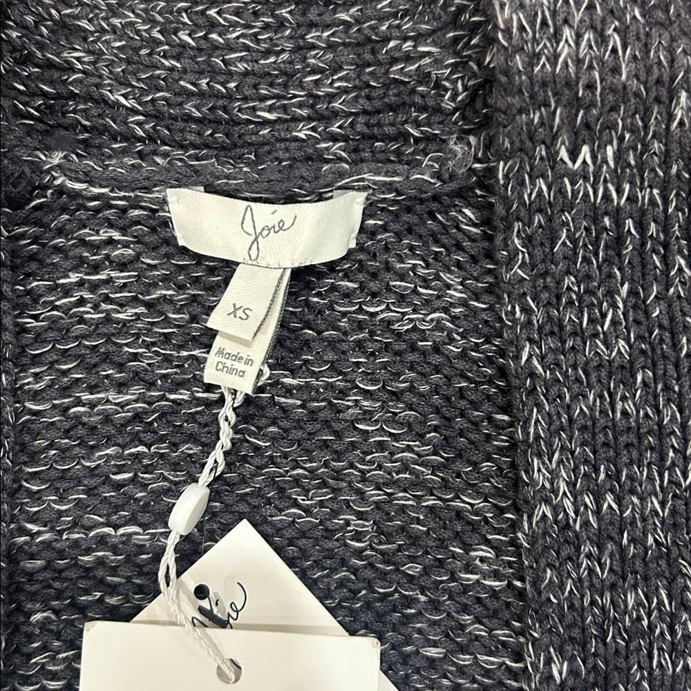Joie Sona Fringe Cardigan Vest Style Sweater Stingray multi color gray size XS - Picture 5 of 11